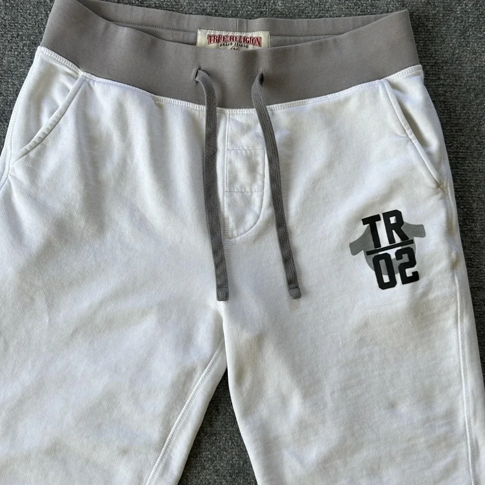 True Religion Sweat Shorts Mens Medium White‎ Cut Off Boxing